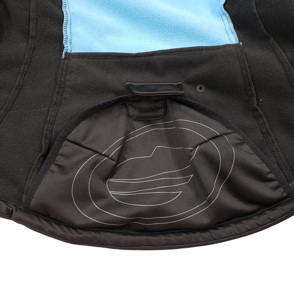 Performance Bike Cycling Jacket S Women Black Light Blue Back Pocket Back‎ Flap - Picture 12 of 12